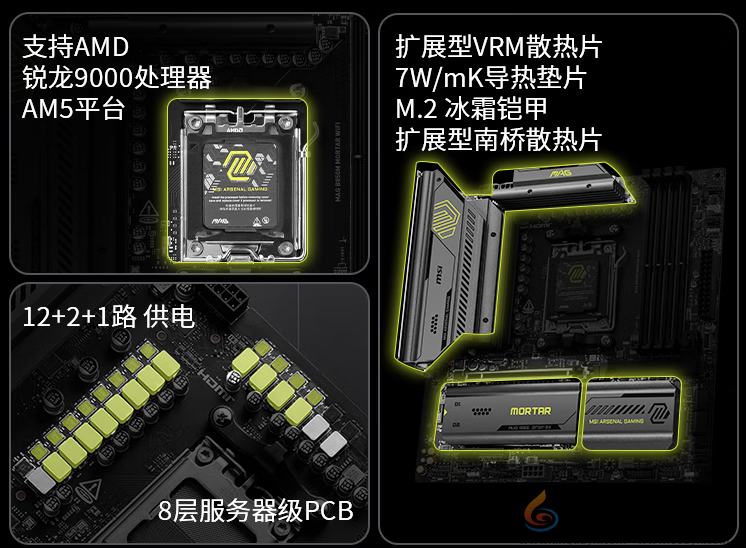 微星MAG B850M MORTAR WIFI迫击炮主板开售！首发预约享多重好礼(图2)